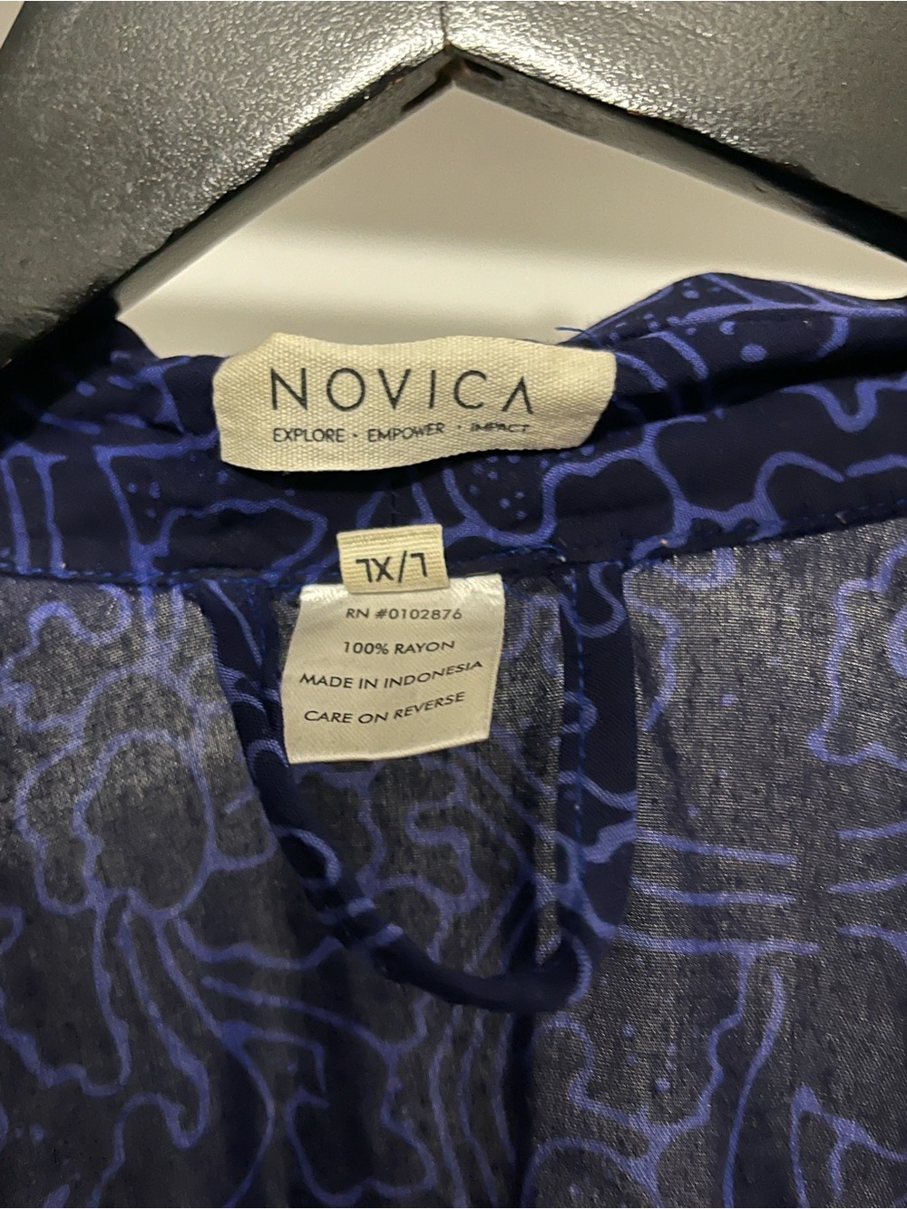 NOVICA Women's Navy & Purple Rayon Modern Kimono